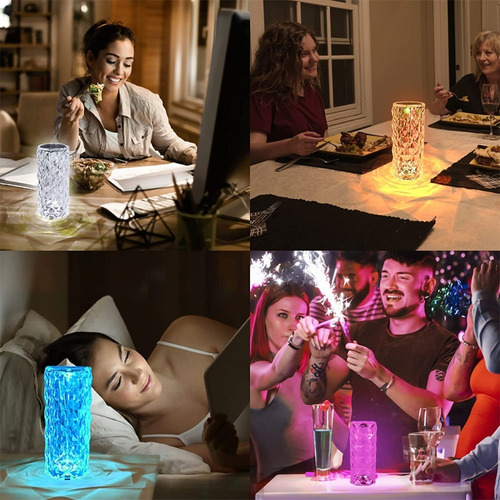 Lámpara De Noche Lámpara De Noche Cristal 16 Colores Luces