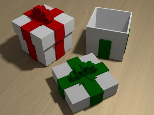 Cajita De Regalo Navidad Impreso En 3d