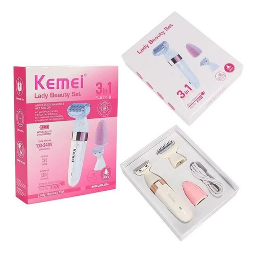 Depilador Elétrico Facial Feminino Escova Kemei Km3204