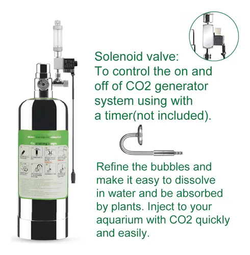 Kit De Sistema Generador De Co2 Para Acuarios Dobles De 5 Li