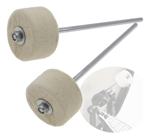 2pcs Pedal De Bombo Cheerock Con Fieltro Blanco