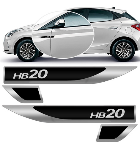 Imagem 1 de 5 de Emblema Lateral Resinado Hb20 Hatch 13 2014 Á 2018 2019 2020
