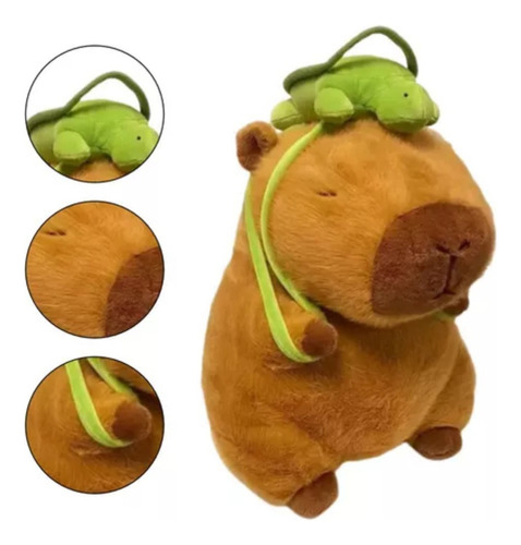 Zzc Peluche Capibara Con Mochila Grande 25cm Suave Tierno