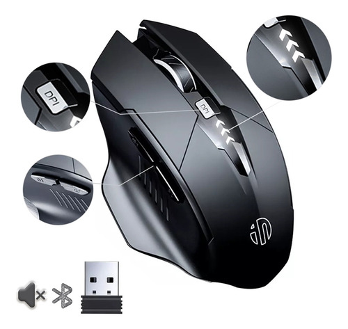 Mouse Inalámbrico Bluetooth Recargable Ergonomía 2.4g 3modos