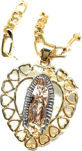 Collar Con Colgante De Corazón De La Virgen María Tricolor C