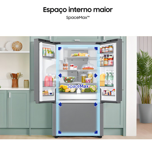 Geladeira Samsung RF27CG541 French Door Rf27 All Around Cooling Inox Cor Inox look
