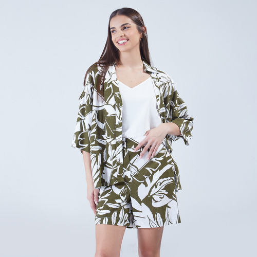 Camisa Mujer Ostu M/c Verde Viscosa 40010139-76336