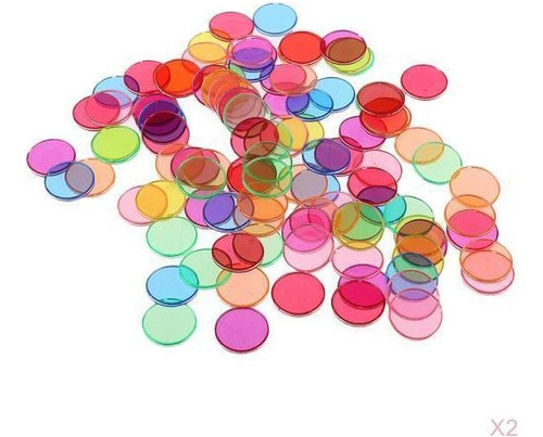 200 Piezas De Chips De Conteo De Colores Transparentes De Pl