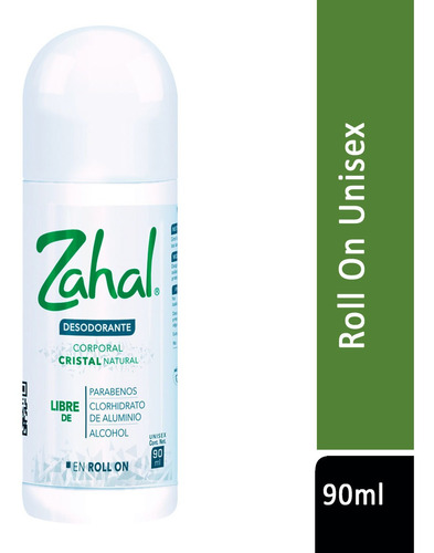 Desodorante En Roll On Zahal Cristal Natural Unisex 90ml
