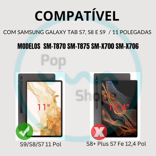Capa Com Teclado Wifi Samsung Galaxy Tab S7/s8/s9 Fe 11 Pol
