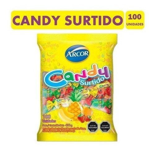 Caramelos Masticable Candy Surtidos De 100 Unidades