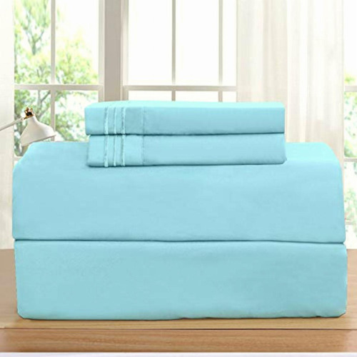 Elegant Comfort Fundas De Almohada 2pzs Verde Agua King Size Color Verde/agua Liso