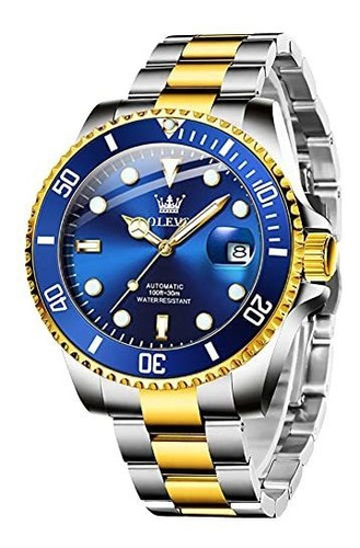 Relojes Suizos De Cuerda Automática Para Hombres Blue Big Di