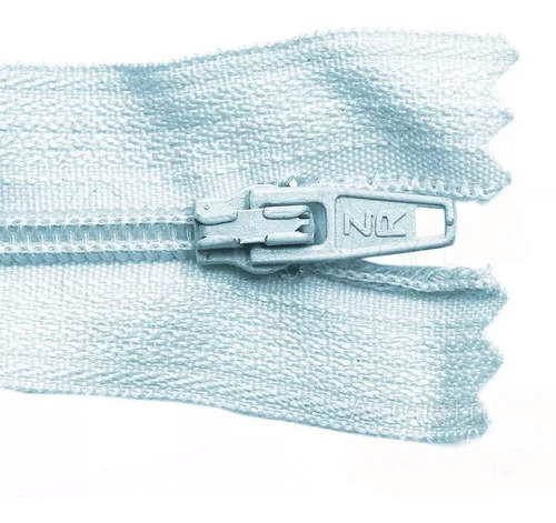 Zíper Nylon Fino Com Cordão 60cm Com 10 Unidades Cor 545- Azul Claro