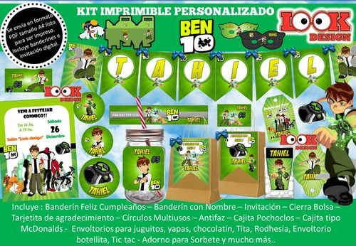 Kit Imprimible Candybar Ben 10 Ben10 Personalizado