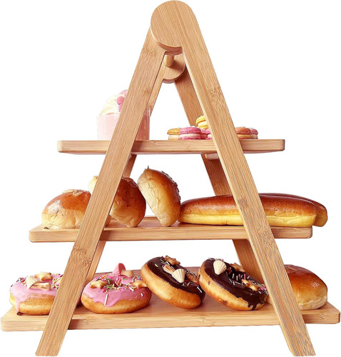 Bandeja De Servir De 3 Niveles De Madera Para Cupcakes - Ban