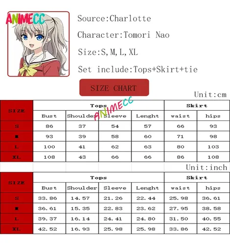 Disfraz De Tomori Nao Charlotte Disfraz De Uniforme De Fiest