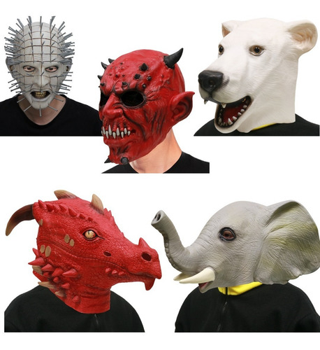 Máscara Latex Payaso It Malo Asesino Disfraz Halloween Color Blanco Diseño Mascara Completa