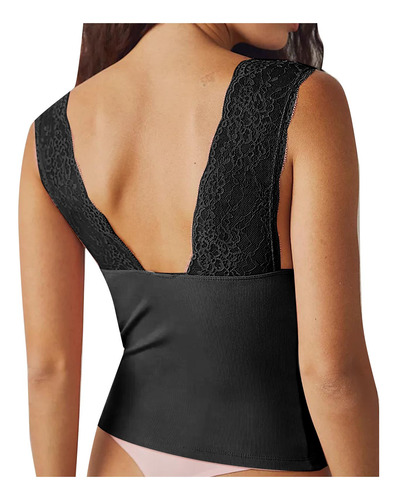 Camiseta Cómoda Sin Mangas Con Cuello En V Y Sin Espalda De