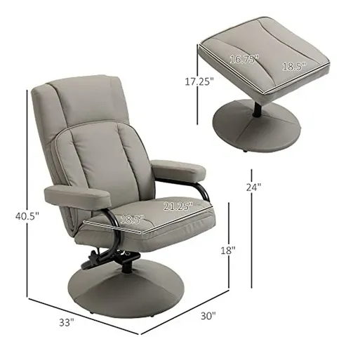 Sillón Reclinable Homcom Con Reposapiés, Gris