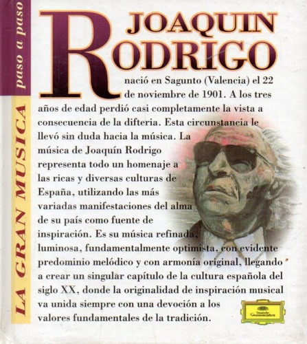 Joaquin Rodrigo Paso A Paso Cd Deusche Grammophon Y Libro 