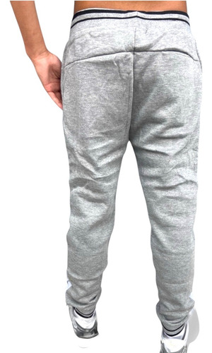 Calça Moletom Masculina Gangster Com Ziper Flanelada Bolso