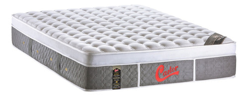 Colchão King De Molas Castor Stress One Face Light Stress Cinza - 180cm X 200cm X 34cm Com Euro  Pillow