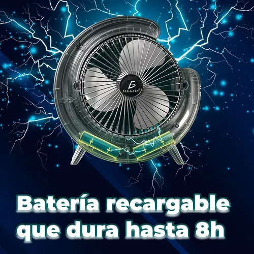 Mini Ventilador Escritorio Luz Rgb 3 Velocidades 180 Grados Color Verde