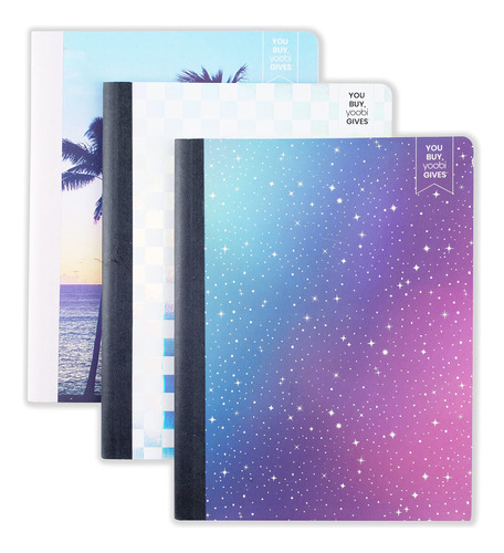 Yoobi Cuadernos De Composicion, 100 Hojas Con Rayas Universi