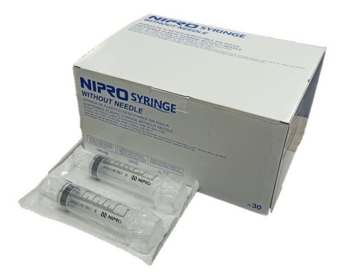Jeringa Sin Aguja 50ml Nipro Punta Catéter Caja 30 Un Nipro