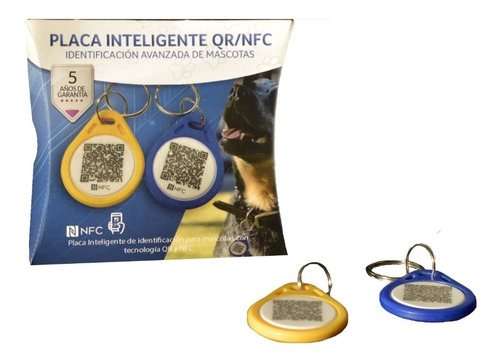 Imagen 1 de 6 de Smart Tag/placa Inteligente Qr Y Nfc Para Mascotas (1 Placa)