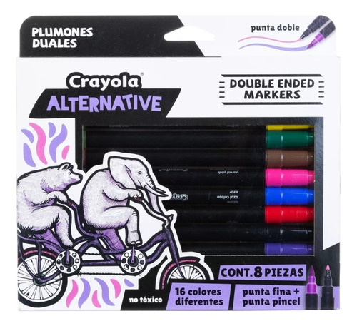 Plumones Doble Punta Lettering 8 Piezas Crayola