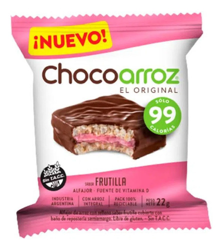 Chocoarroz Frutilla Pack X 30un Cioccolato Tienda De Dulces