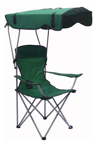 Silla Playera Plegable Toldo Parasol Camping Pesca Azul