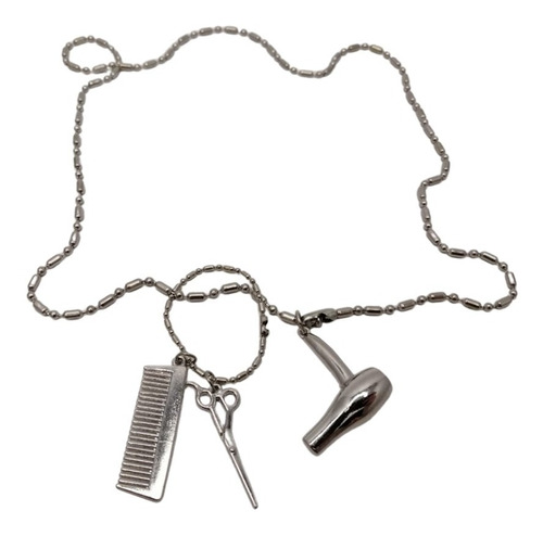 Cadena Colgante Dije Barbero Barbería Peluquería Pelo Plata