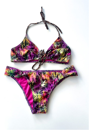 Bikini Sugar Floreada Y Animal Print Talle L No Ginebra 