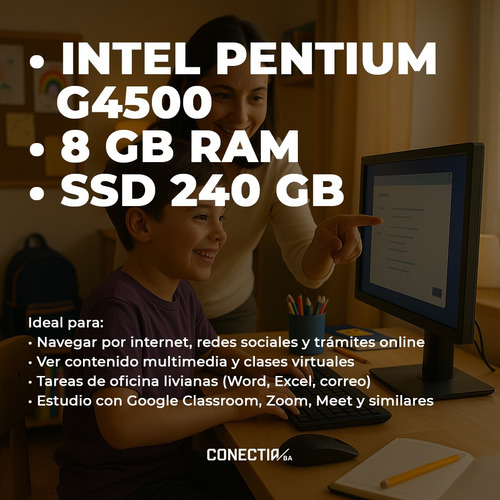 Pc Pentium G4500 6ta Gen 8gb Ram Ssd 240gb Oficina Estudio 240 Gb 8 Gb Intel Hd Graphics 530