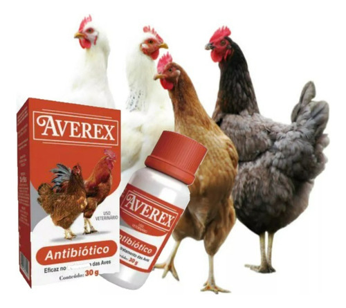 Averex Antibiótico 30g Pó - Vetbras - Tratamento Da Diarreia