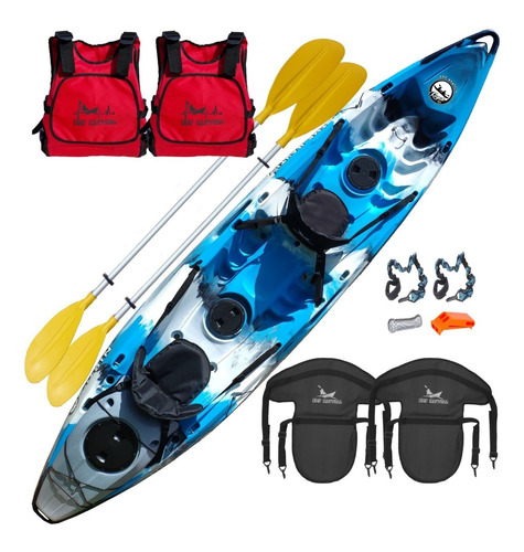 Kayak Doble Niro Emp Nautica Posacañas Caja Pesca 