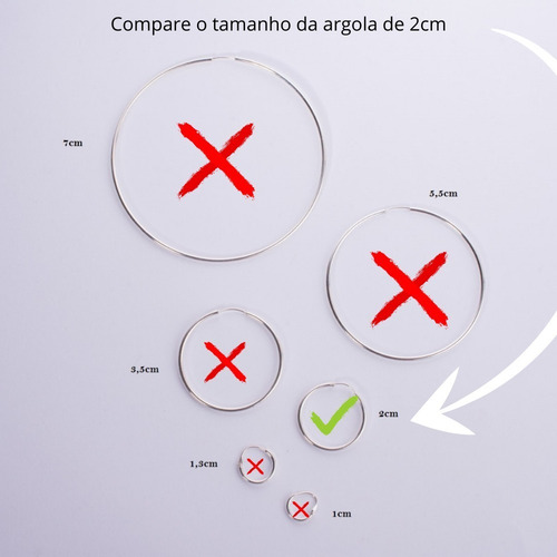 Imagem 3 de 6 de Brinco Masculino Feminino Argola Prata 925 Grande Moda 20mm