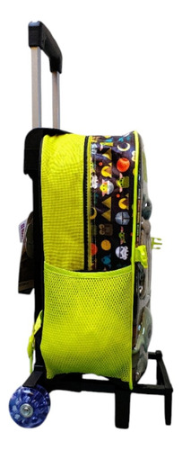 Kit Mochila Con Carro Lonchera Baby Yoda Star Wars Grogu Ruz Negro Impresion Vinil