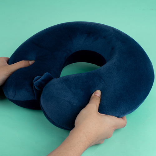 Miniso Almohada De Viaje Memory Foam Azul Marino 34x30 Cm