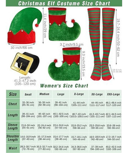 Conjunto De Disfraz De Elfo Navideño Para Mujer
