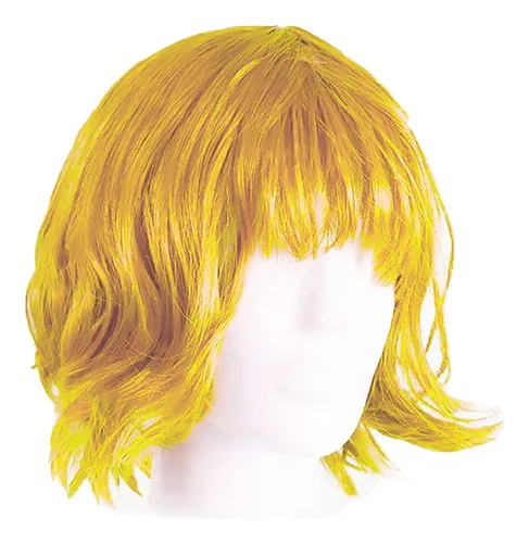 Peluca Corta Rubia Dorada Mona Tipo Lisa