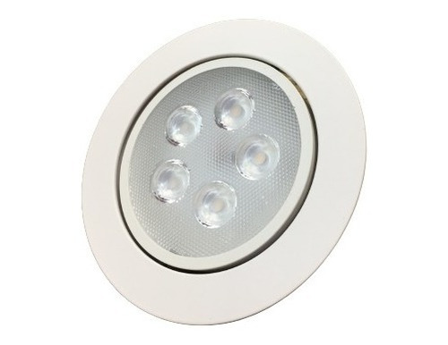 4 Spot Embutir Led Smd 5w Redondo Direcionável Branco Quente