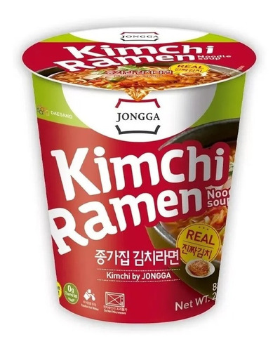 Sopa Instantanea Comida Coreana Jongga Kimchi Cup Ramen 1pz