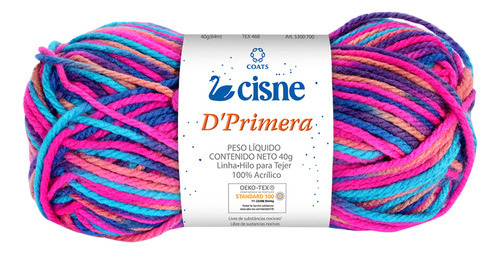 Novelo De Lã Cisne D'primera Coloridas 40g 84m Crochê Tricô Cor 01237