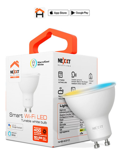 Bombillo Led Inteligente Gu10 Blanco Regulable Wifi