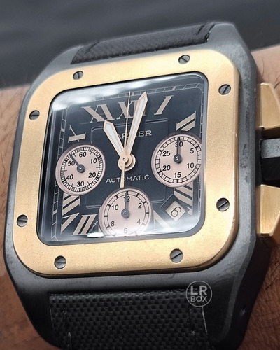 Cartier Santos 100 Xl Chronograph Rosegold & Titanium Dlc (Usado)