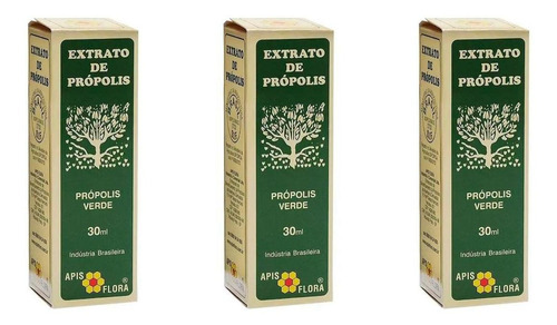 Kit Com 3 Própolis Verde Extrato 30ml - Apis Flora